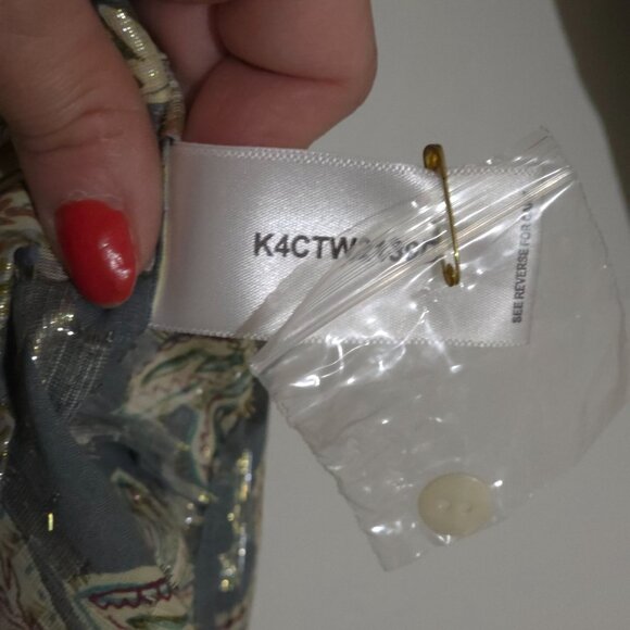 Anthropologie Bishop Young Paisley Boho Top Womens Medium Metallic Long Puff - Picture 6 of 9